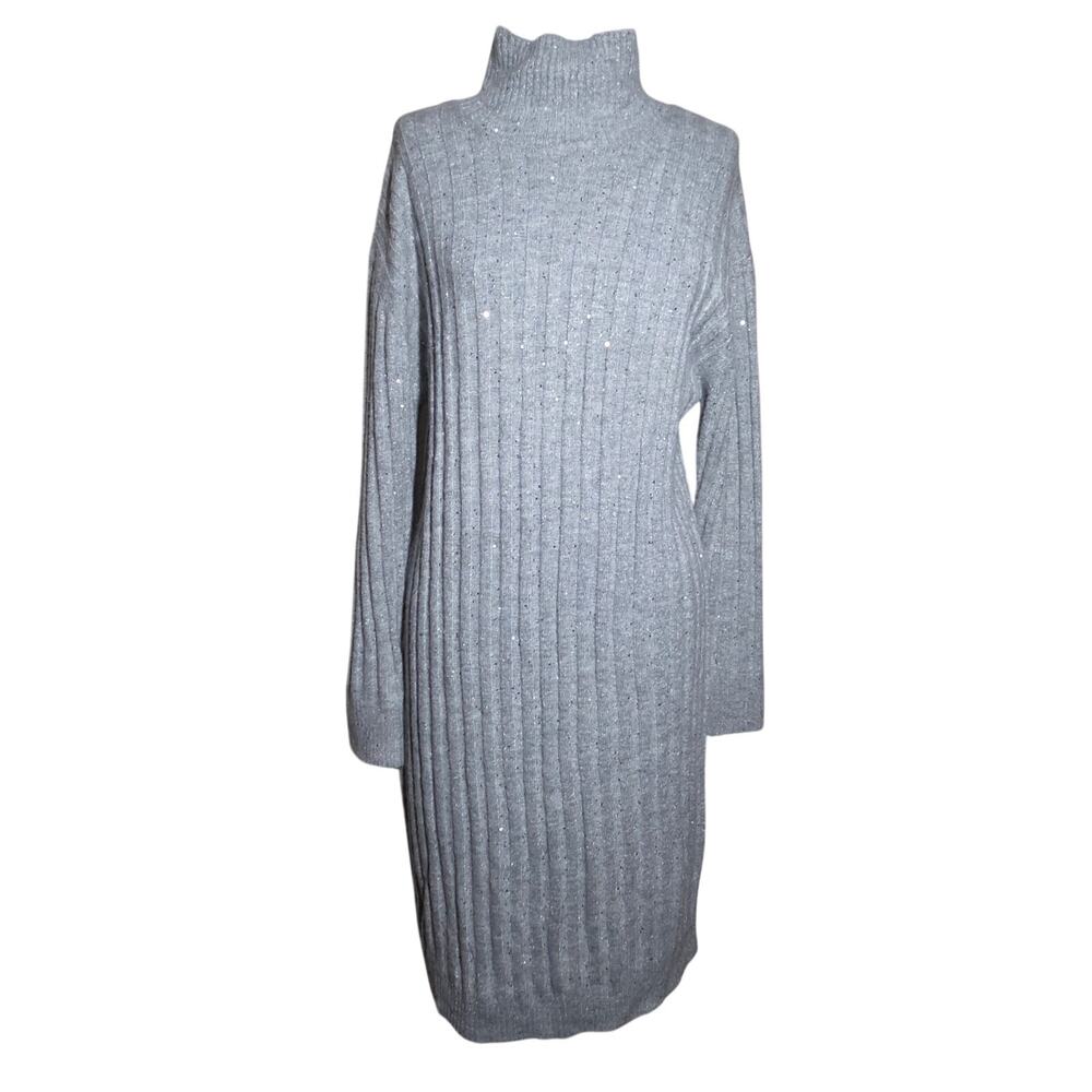 Gray Metallic Sweater Dress Size Small